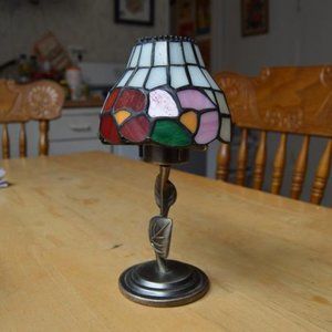 Vintage Stained Glass Votive Candle Holder